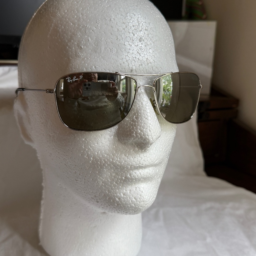 Ray Ban Polarized Mirrored Square Aviators